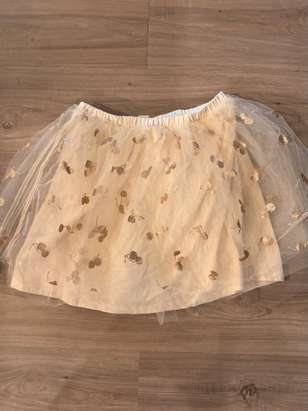 NEW J. Crew CREWCUTS girls sequin tulle size 8 Glitter gold Cherries